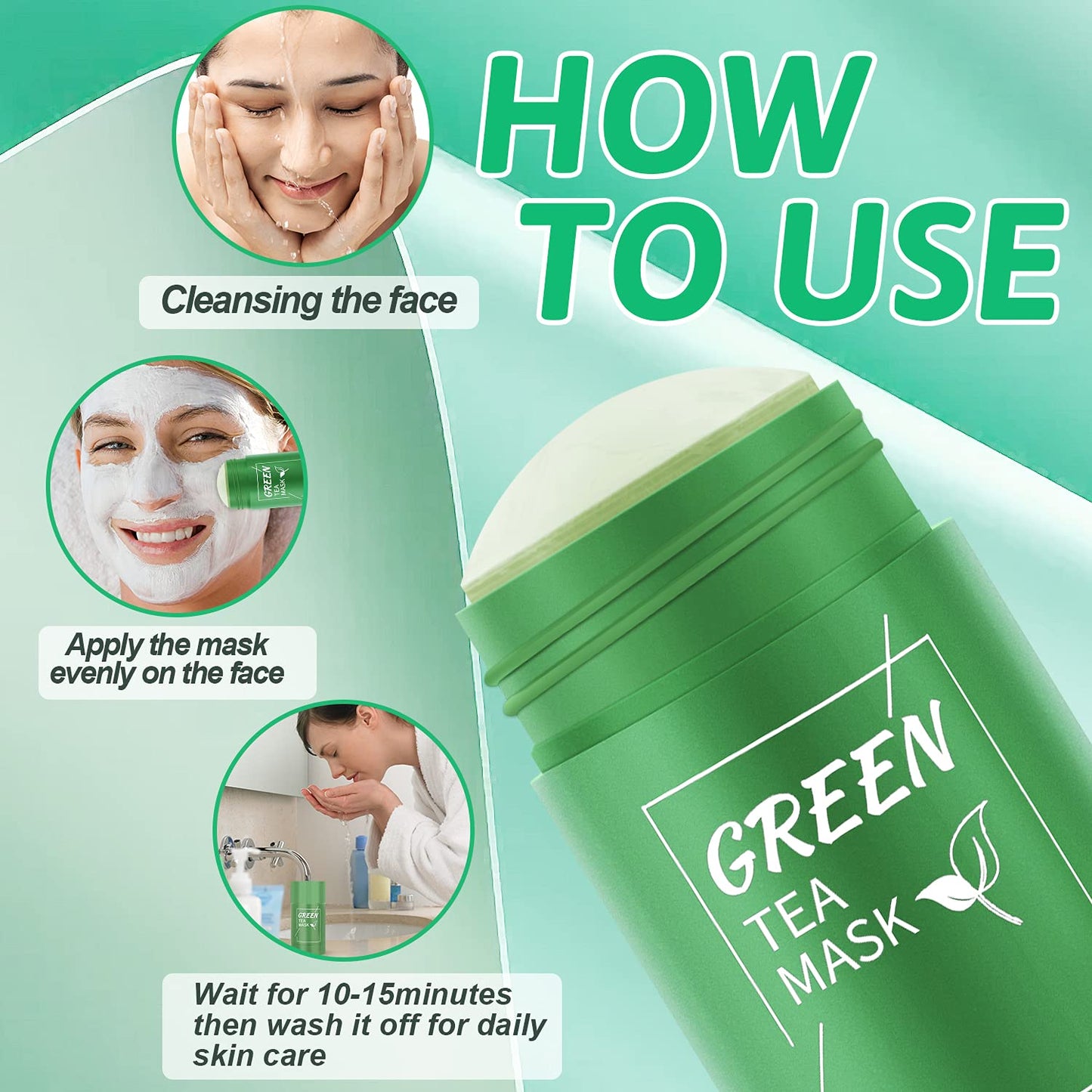 MASQUES AU THE VERT EN STICK NETTOYAGE EN PROFONDEUR DES PORES